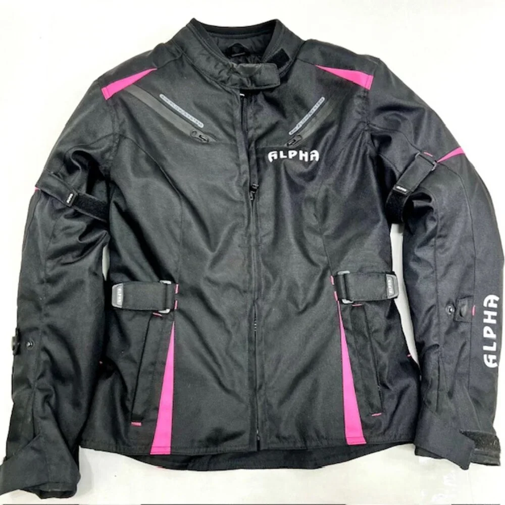 ALPHA CYCLE GEAR  WOMEN MOTORCYCLE JACKET Small RIDING ARMOR LINNING REMOVABLE - Picture 2 of 7